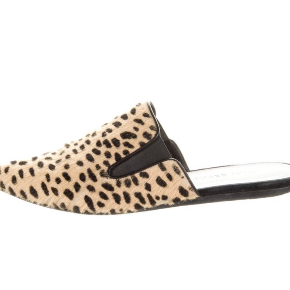 Jenni Kayne Black and Tan Animal Print Mules
